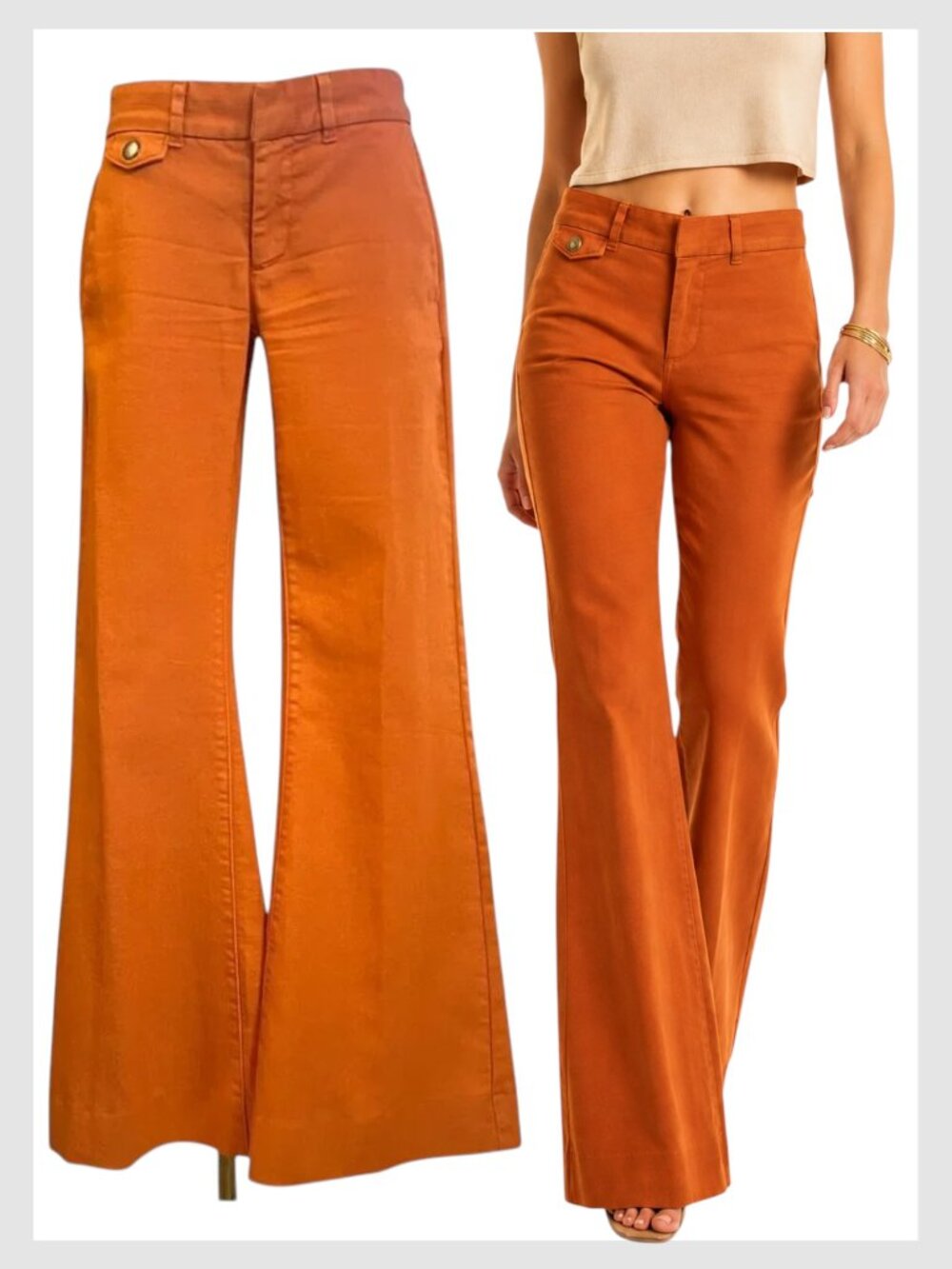 Joe Fresh Flare Jeans Mid Rise Orange Size 2
